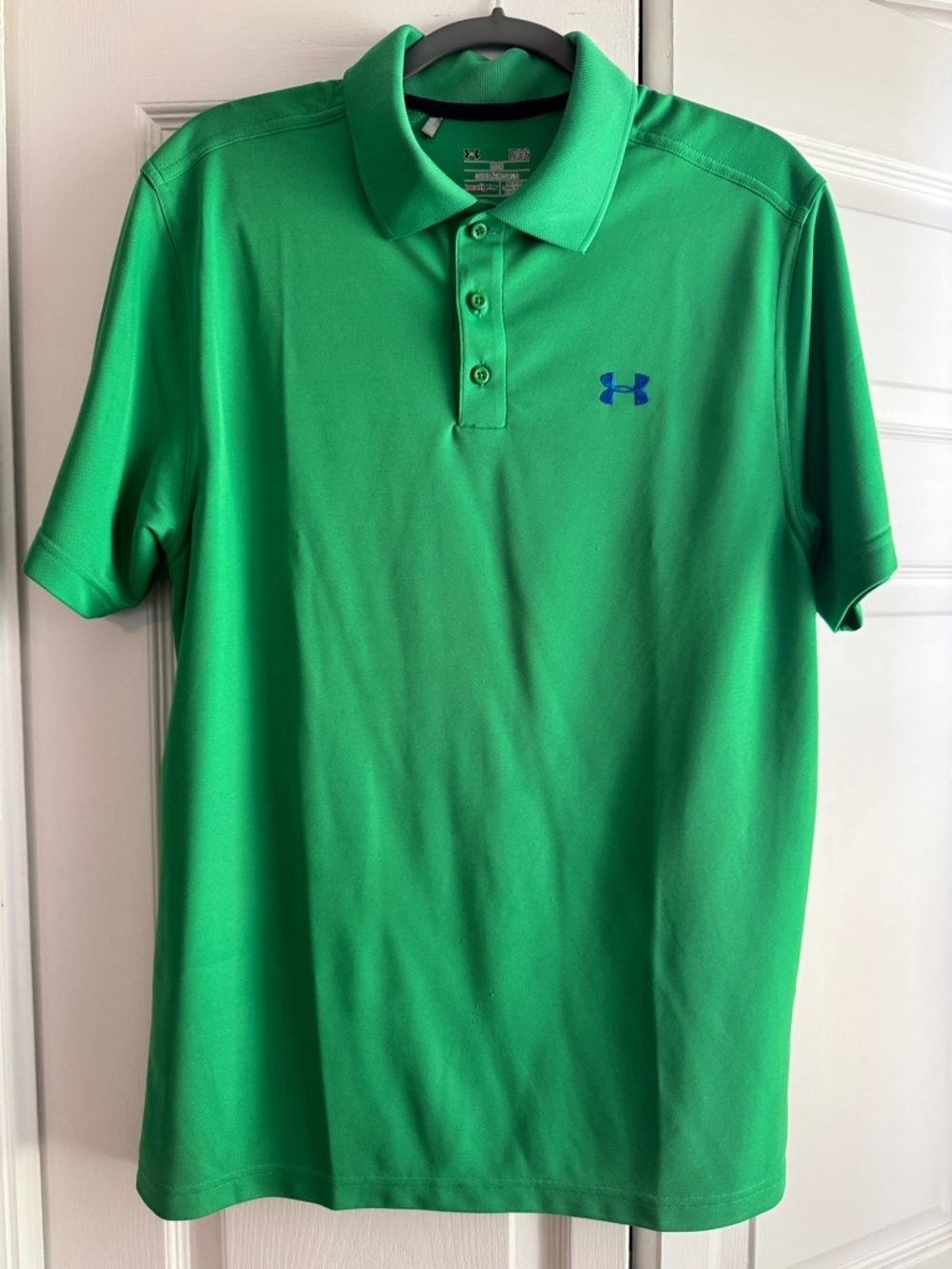 Under Amour Men's Bright Green Polo with Blue Logo
